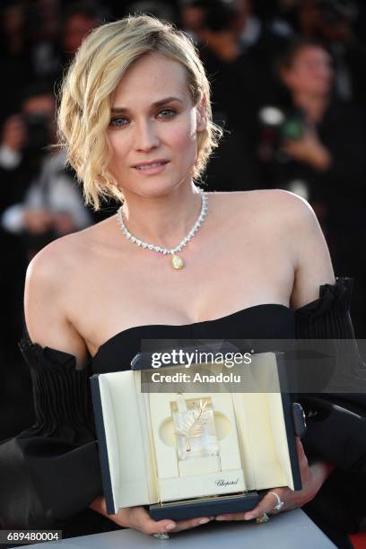 German actress Diane Kruger poses during the Award Winners photocall after she won the Best Actress Prize for Aus dem Nichts at the 70th annual...