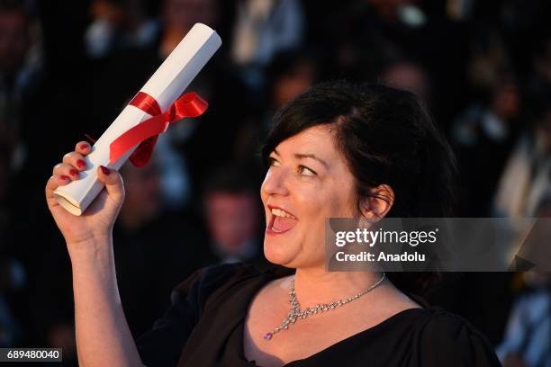 Scottish director Lynne Ramsay poses during the Award Winners photocall after she won the Best Screenplay award for 'You Were Never Really Here' at...