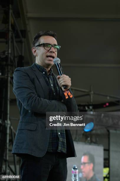 Comedian and actor Fred Armisen performs live on stage during the Sasquatch Festival at Gorge Amphitheatre on May 27, 2017 in George, Washington.