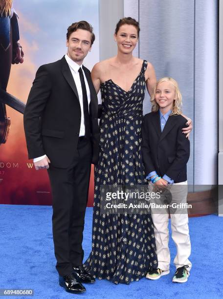 Actress Connie Nielsen , sons Sebastian Sartor and Bryce Thadeus Ulrich-Nielsen arrive at the premiere of Warner Bros. Pictures' 'Wonder Woman' at...