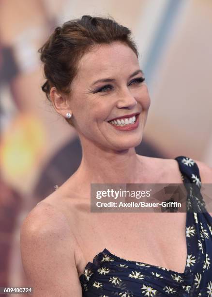 Actress Connie Nielsen arrives at the premiere of Warner Bros. Pictures' 'Wonder Woman' at the Pantages Theatre on May 25, 2017 in Hollywood,...