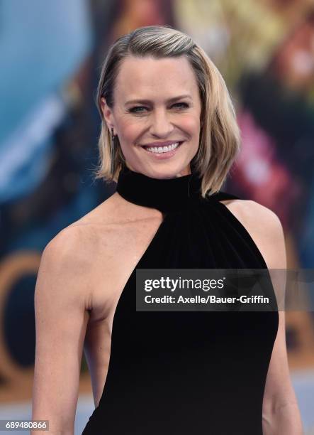 Actress Robin Wright arrives at the premiere of Warner Bros. Pictures' 'Wonder Woman' at the Pantages Theatre on May 25, 2017 in Hollywood,...