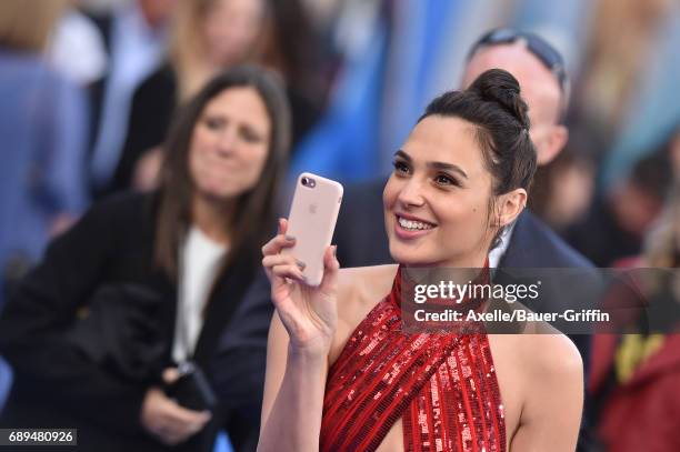 Actress Gal Gadot arrives at the premiere of Warner Bros. Pictures' 'Wonder Woman' at the Pantages Theatre on May 25, 2017 in Hollywood, California.