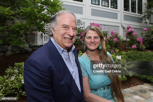 Stewart F. Lane and Bonnie Comley attend A Special Celebration Honoring Virginia Comley at The Inn at Hastings Park in Lexington, Massachusetts.