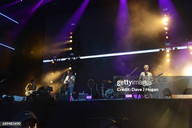 Matthew Followill, Caleb Followill, Nathan Followill and Jared Followill of the band Kings of Leon attend Day 2 of BBC Radio 1's Big Weekend 2017 at...