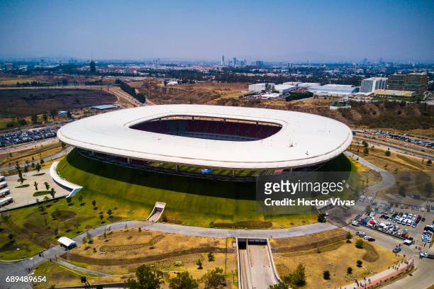 Aerial view of the Chivas Stadium prior the Final second leg match between Chivas and Tigres UANL as part of the Torneo Clausura 2017 Liga MX at...
