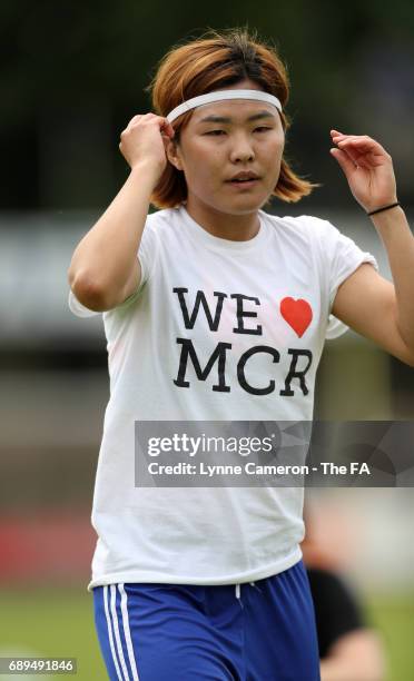 Ji So-Yun of Chelsea Ladies before the match WSL1 Spring Series match at Wheatsheaf Park between Chelsea Ladies v Liverpool Ladies: WSL1 on May 28,...