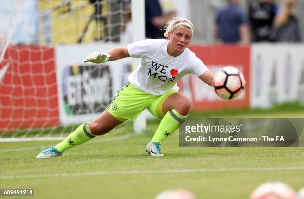 Frances Kitching of Chelsea Ladies before the match WSL1 Spring Series match at Wheatsheaf Park between Chelsea Ladies v Liverpool Ladies: WSL1 on...