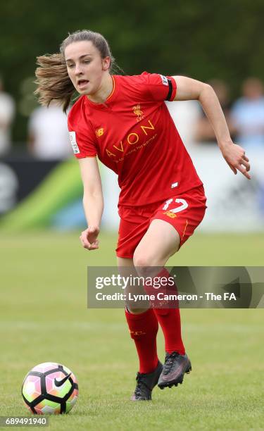 Niamh Charles of Liverpool Ladies FC during the match WSL1 Spring Series match at Wheatsheaf Park between Chelsea Ladies v Liverpool Ladies: WSL1 on...