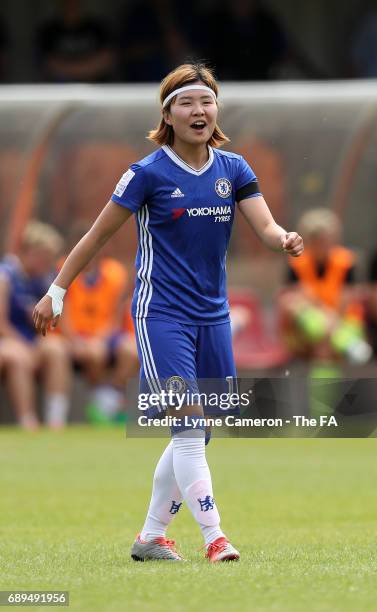 Ji So-Yun of Chelsea Ladies during the WSL1 Spring Series match at Wheatsheaf Park between Chelsea Ladies v Liverpool Ladies: WSL1 on May 28, 2017 in...