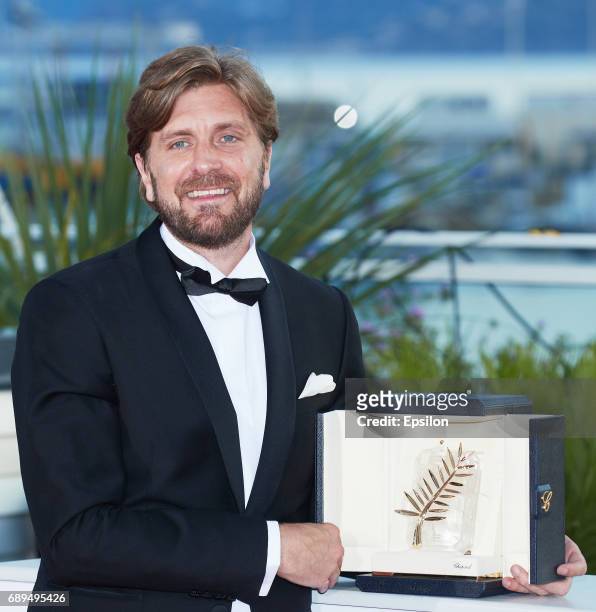 Director Ruben Ostlund, who won the Palme d'Or for the movie 'The Square attends the Palme D'Or winner photocall during the 70th annual Cannes Film...