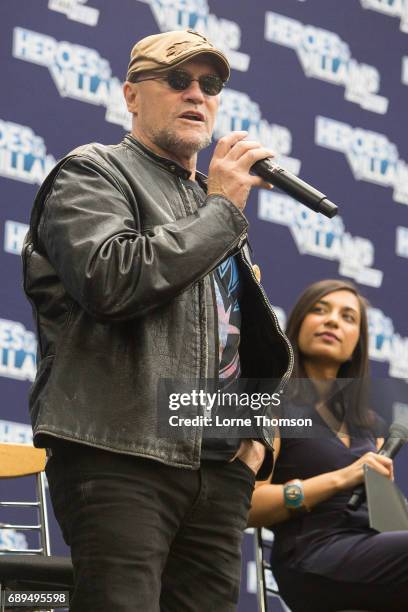 Michael Rooker is interviewed on day two of Heroes and Villians Convention at Olympia London on May 28, 2017 in London, England.