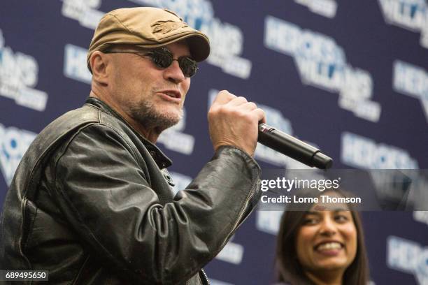 Michael Rooker is interviewed on day two of Heroes and Villians Convention at Olympia London on May 28, 2017 in London, England.