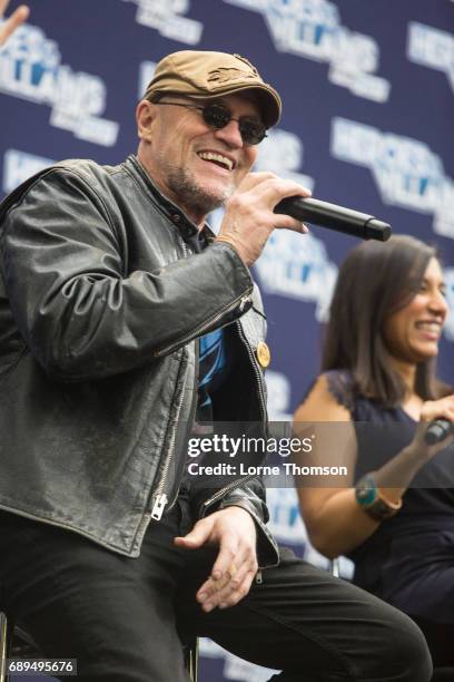 Michael Rooker is interviewed on day two of Heroes and Villians Convention at Olympia London on May 28, 2017 in London, England.