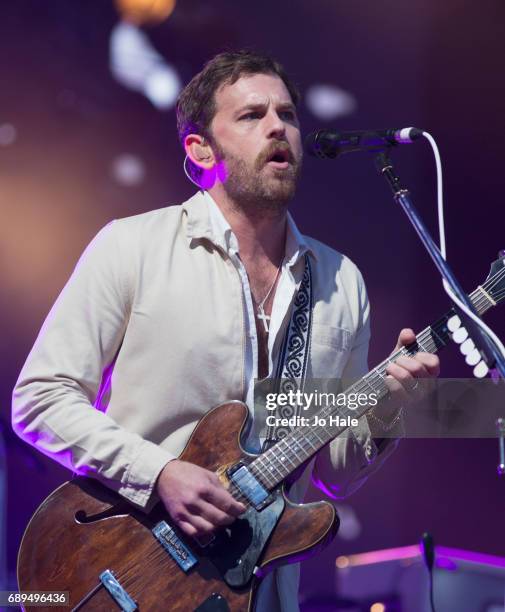 Caleb Followill of Kings of Leon headlines and performs on stage on Day 2 of BBC Radio 1's Big Weekend 2017 at Burton Constable Hall on May 28, 2017...