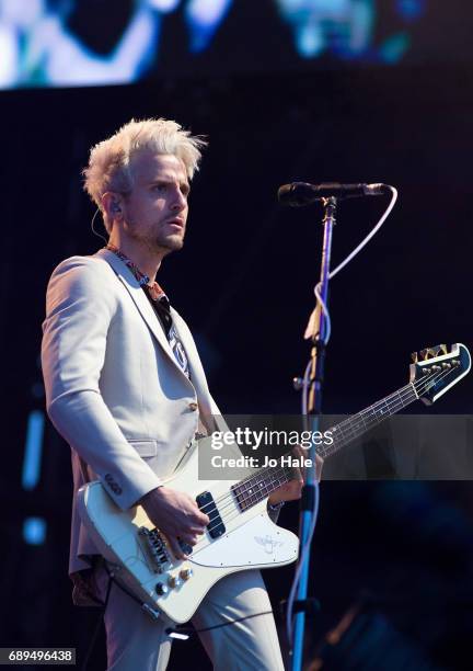 Jared Followill of Kings of Leon headlines and performs on stage on Day 2 of BBC Radio 1's Big Weekend 2017 at Burton Constable Hall on May 28, 2017...