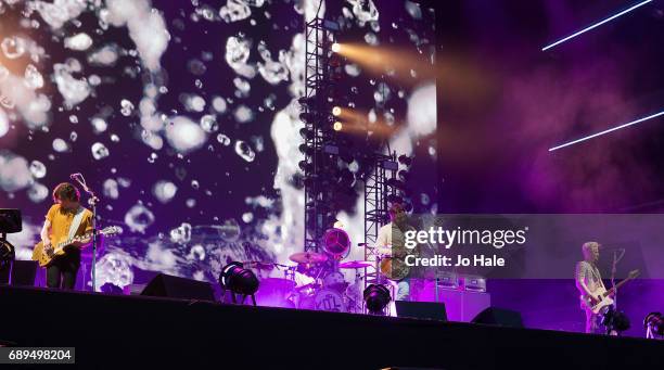 Matthew Followill, Caleb Followill and Jared Followill of Kings of Leon headline and perform on stage on Day 2 of BBC Radio 1's Big Weekend 2017 at...