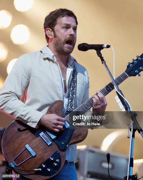 Caleb Followill of Kings of Leon headlines and performs on stage on Day 2 of BBC Radio 1's Big Weekend 2017 at Burton Constable Hall on May 28, 2017...