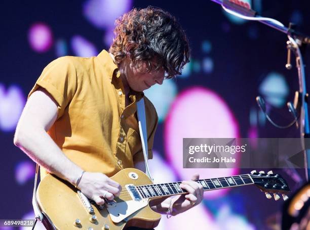 Matthew Followill of Kings of Leon headlines and performs on stage on Day 2 of BBC Radio 1's Big Weekend 2017 at Burton Constable Hall on May 28,...
