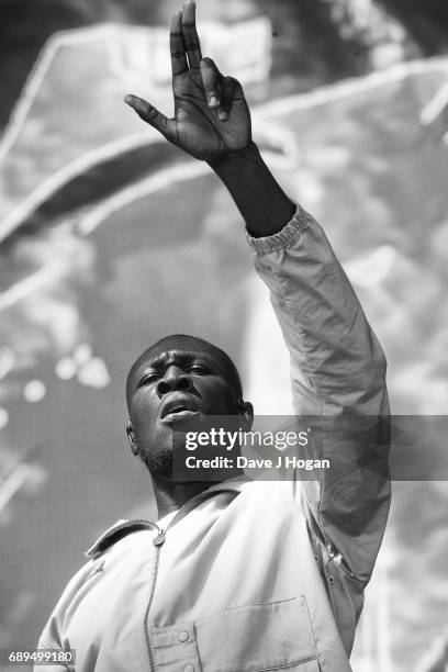 Stormzy attends Day 2 of BBC Radio 1's Big Weekend 2017 at Burton Constable Hall on May 28, 2017 in Hull, United Kingdom.