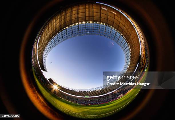 General view prior to the DFB Cup final match between Eintracht Frankfurt and Borussia Dortmund at Olympiastadion on May 27, 2017 in Berlin, Germany.