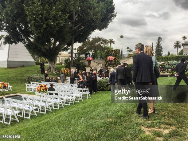Guests arrive to Chris Cornell's funeral at Hollywood Forever on May 26, 2017 in Hollywood, California. The grunge-rock icon was pronounced dead in...