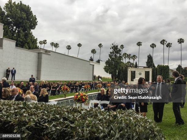 Guests are seated at Chris Cornell's funeral services at Hollywood Forever on May 26, 2017 in Hollywood, California. The grunge-rock icon was...