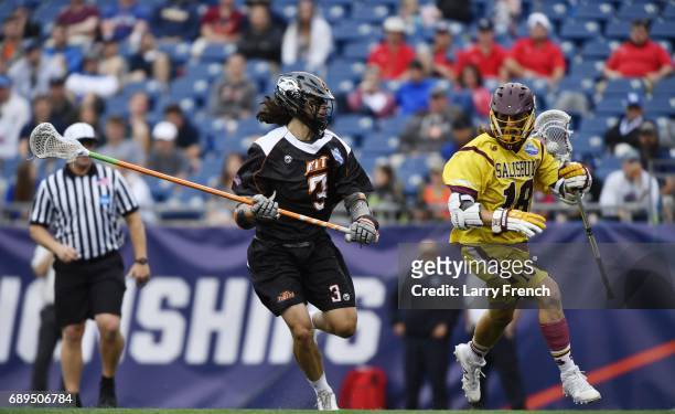 Corey Gwin of the Salisbury Sea Gulls during the Division III Men's Lacrosse Championship held at Gillette Stadium on May 28, 2017 in Foxboro,...