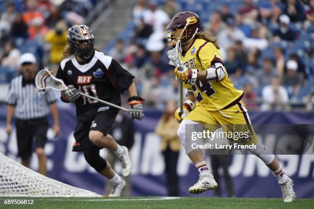 Kevin McDermott of the Salisbury Sea Gulls during the Division III Men's Lacrosse Championship held at Gillette Stadium on May 28, 2017 in Foxboro,...