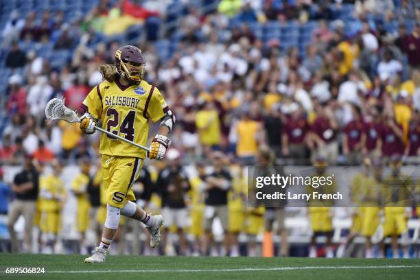 Kevin McDermott of the Salisbury Sea Gulls during the Division III Men's Lacrosse Championship held at Gillette Stadium on May 28, 2017 in Foxboro,...