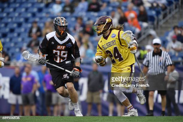 Kevin McDermott of the Salisbury Sea Gulls during the Division III Men's Lacrosse Championship held at Gillette Stadium on May 28, 2017 in Foxboro,...