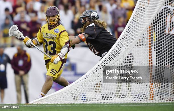 Carson Kalama of the Salisbury Sea Gulls during the Division III Men's Lacrosse Championship held at Gillette Stadium on May 28, 2017 in Foxboro,...