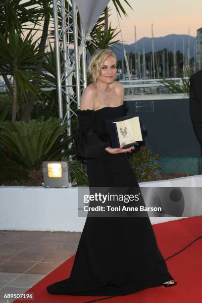 Actress Diane Kruger, who won the award for best actress for her part in the movie 'In The Fade' , attends the winners photocall during the 70th...