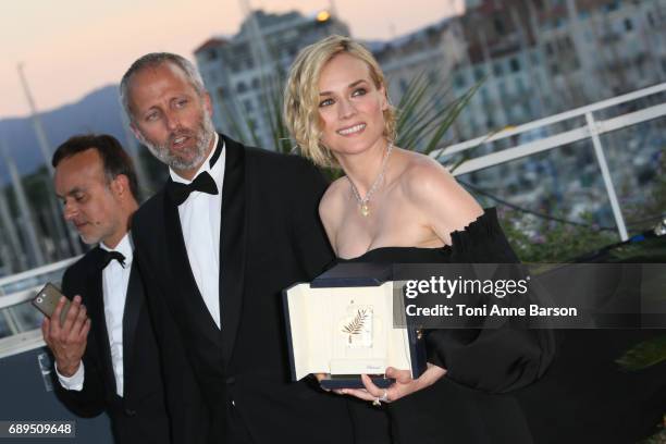 Actress Diane Kruger, who won the award for best actress for her part in the movie 'In The Fade' , attends the winners photocall during the 70th...