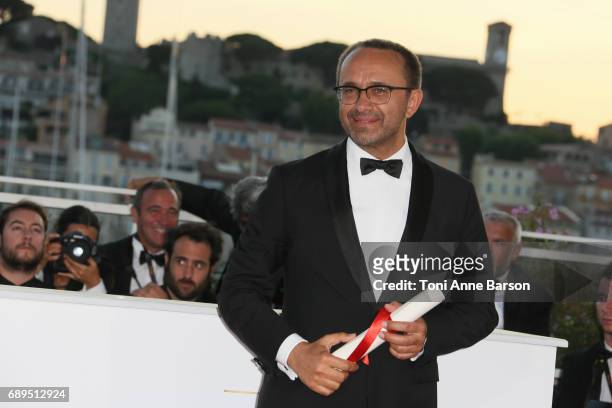 Andrey Zvyagintsev, who won the Prix Du Jury for the movie 'Loveless' attends the winners photocall during the 70th annual Cannes Film Festival at...