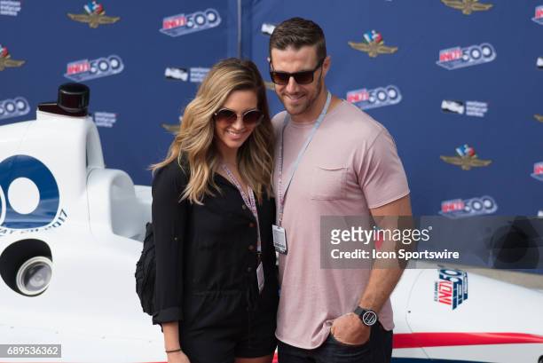 Kansas City Chiefs quarterback Alex Smith with wife Elizabeth Barry prior to the 101st Indianapolis 500 on May 28 at the Indianapolis Motor Speedway...