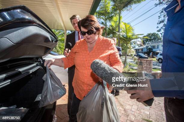 Schapelle Corby's mother Rosleigh Rose returns to her home surrounded by media after doing some shopping, south of Brisbane on May 29, 2017 in...