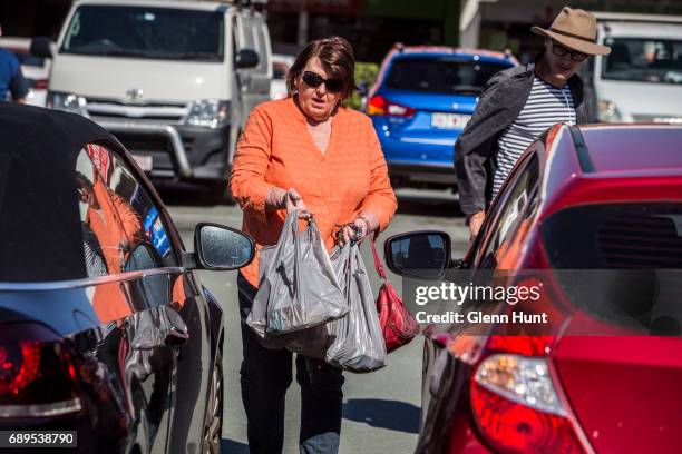 Schapelle Corby's mother Rosleigh Rose leaves the Waterford Plaza and is accosted by a paparazzi photographer, south of Brisbane on May 29, 2017 in...