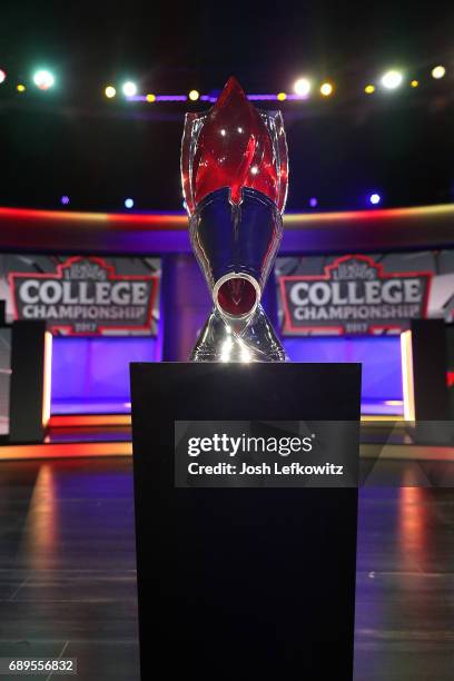 General view of the championship trophy at the League of Legends College Championship between Maryville and the University University of Toronto at...