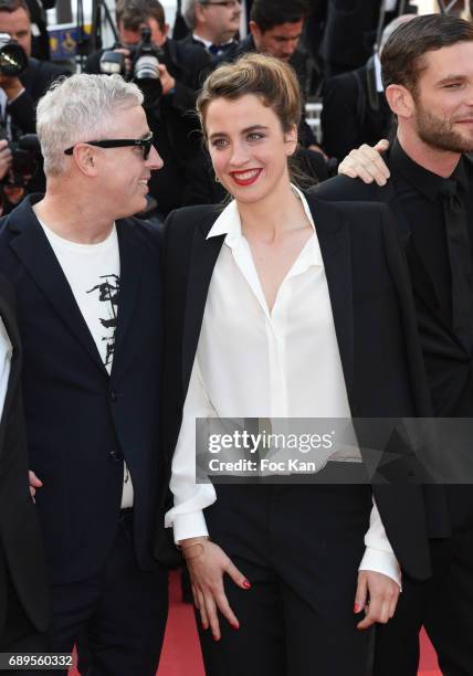 Robin Campillo, Adele Haenel and Arnaud Valois attend the Closing Ceremony during the 70th annual Cannes Film Festival at Palais des Festivals on May...