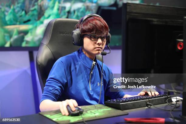 Sang Park of the University of Toronto at the League of Legends College Championship match between Maryville University and the University of Toronto...