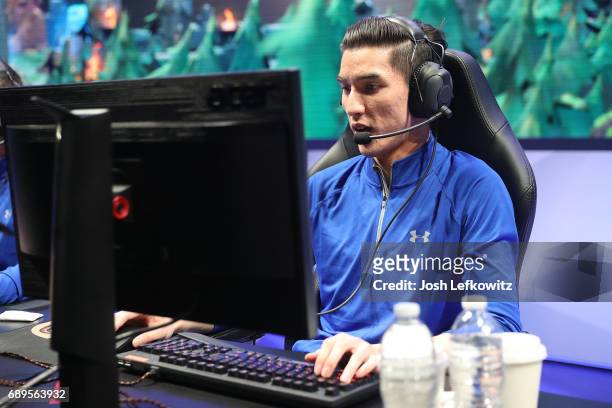 James Swann of the University of Toronto at the League of Legends College Championship match between Maryville University and the University of...