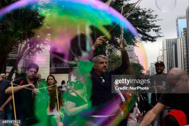 The Global Bubble Parade São Paulo happens on May 28, 2017 at Avenida Paulista, in Sao Paulo, Brazil. The event takes place in more than 50 countries...