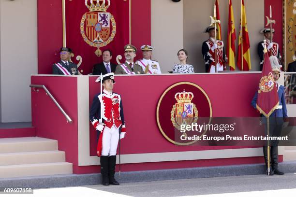 King Felipe of Spain and Queen Letizia of Spain attend Armed Forces Day on May 27, 2017 in Guadalajara, Spain.