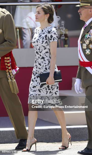 Queen Letizia of Spain attends Armed Forces Day on May 27, 2017 in Guadalajara, Spain.
