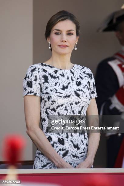Queen Letizia of Spain attends Armed Forces Day on May 27, 2017 in Guadalajara, Spain.