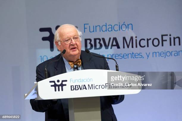 Nobel Prize in Economics Angus Deaton attends the 10th Anniversary of 'Microfinanzas BBVA' at the BBVA Bank Foundation on May 29, 2017 in Madrid,...