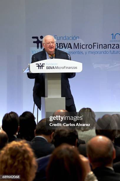 Nobel Prize in Economics Angus Deaton attends the 10th Anniversary of 'Microfinanzas BBVA' at the BBVA Bank Foundation on May 29, 2017 in Madrid,...