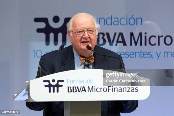 Nobel Prize in Economics Angus Deaton attends the 10th Anniversary of 'Microfinanzas BBVA' at the BBVA Bank Foundation on May 29, 2017 in Madrid,...