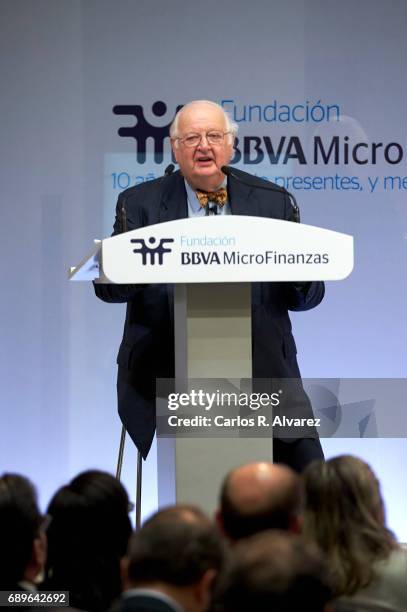 Nobel Prize in Economics Angus Deaton attends the 10th Anniversary of 'Microfinanzas BBVA' at the BBVA Bank Foundation on May 29, 2017 in Madrid,...